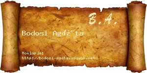 Bodosi Agáta névjegykártya